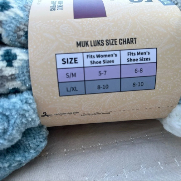 🎁 2 PAIR • Muk Luks Cabin Socks • size women’s 5-7 & men’s 6-8 or S / M • NEW - Picture 5 of 6